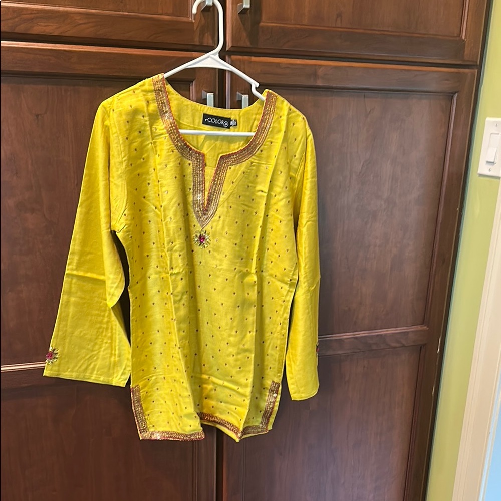 Colors Brand Yellow Cotton Kurta